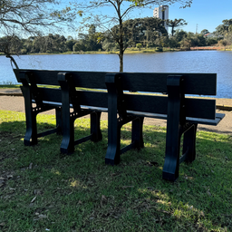 Banco de Jardim Madeira Plástica 1,50 M:cinza Escuro/kit Zincado Branco - 3
