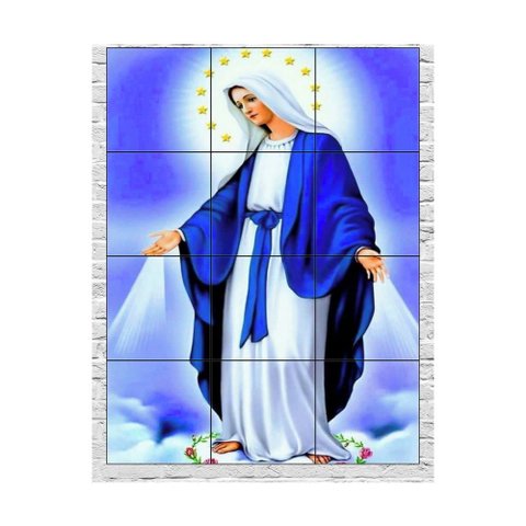 Quadro Nossa Senhora Das Graças 80x60 em Azulejos