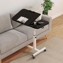 Ver imagem 6 de Mesa Notebook Dupla Articulada Mesinha Altura Ajustavel Suporte Computador Jantar com Rodinhas Escri