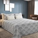 Ver imagem 1 de Kit Colcha Cobre Leito Casal 3pç Montblanc Folhagem Chumbo