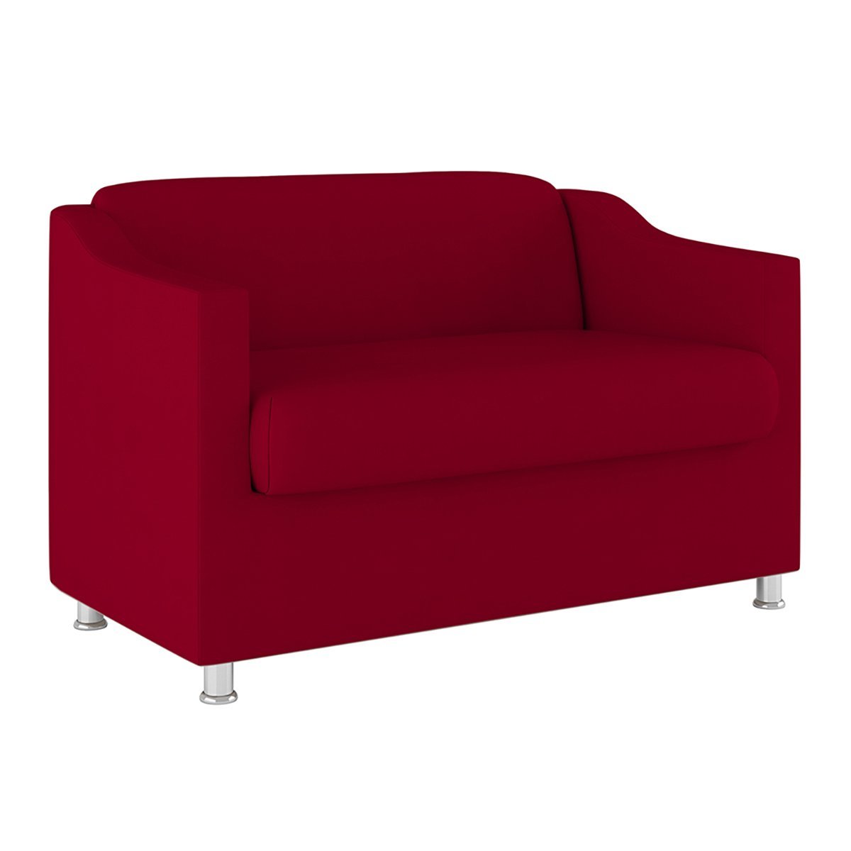 Sofá Namoradeira 2 Lugares Tilla Sala de Espera – Balaqui Decor Cor:Vermelho - 1