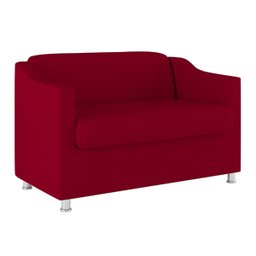Sofá Namoradeira 2 Lugares Tilla Sala de Espera – Balaqui Decor Cor:Vermelho - 1