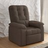 Poltrona do Papai Reclinável Suede Veludo Estoril Espresso Móveis - 1