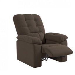 Poltrona do Papai Reclinável Suede Veludo Estoril Espresso Móveis - 2