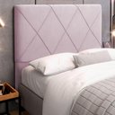 Ver imagem 2 de Cabeceira Cama Box Casal King Size Mel 195cm com Frame Suede Rosa Bebê - Desk Design