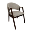 Ver imagem 2 de Kit 4 Cadeiras Helen para Sala de Jantar Madeira Maciça Castanho Premium Assento Linho - Bege