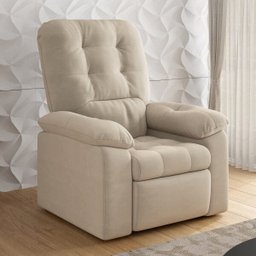 Poltrona do Papai Reclinável Suede Veludo Estoril Espresso Móveis - 1