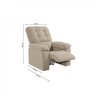 Poltrona do Papai Reclinável Suede Veludo Estoril Espresso Móveis - 3