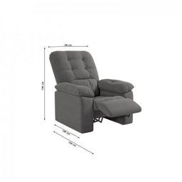 Poltrona do Papai Reclinável Suede Veludo Estoril Espresso Móveis - 3