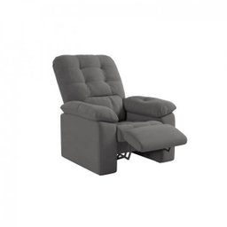 Poltrona do Papai Reclinável Suede Veludo Estoril Espresso Móveis - 2