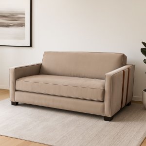 Sofá-cama Retrátil Sevilha Tecido Suede Bege 1,55m