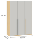 Ver imagem 7 de Guarda Roupa 3 Portas Cinza com Carvalho Malva MDF 18mm