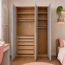 Ver imagem 6 de Guarda Roupa 3 Portas Cinza com Carvalho Malva MDF 18mm
