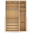 Ver imagem 4 de Guarda Roupa 3 Portas Cinza com Carvalho Malva MDF 18mm