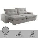 Ver imagem 2 de Sofá Athenas Linho 02 Módulos 100 Cm B25cm Meu Sofá Online A230 Linho Cinza