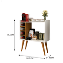 Ver imagem 6 de Aparador Buffet com Adega Bar Cantinho do Café Pés Palito Retrô Berlim - Off White com Freijó