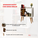 Ver imagem 5 de Aparador Buffet com Adega Bar Cantinho do Café Pés Palito Retrô Berlim - Off White com Freijó