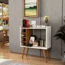 Ver imagem 1 de Aparador Buffet com Adega Bar Cantinho do Café Pés Palito Retrô Berlim - Off White com Freijó