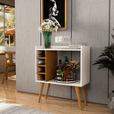 Ver imagem 2 de Aparador Buffet com Adega Bar Cantinho do Café Pés Palito Retrô Berlim - Off White com Freijó