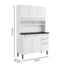 Ver imagem 3 de Cozinha Compacta Aço 6 Portas 2 Gav Bco Evidence Bertolini