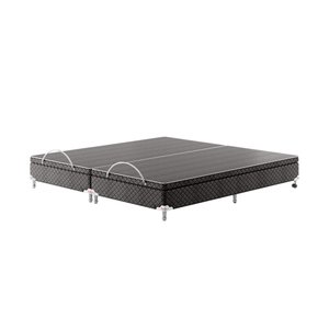 Base Box Baú Bipartido King Spubio Incofal Marrom 198x198x40cm