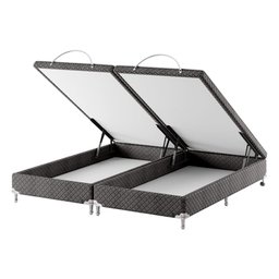Base Box Baú Bipartido King Spubio Incofal Marrom 198x198x40cm - 2