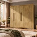 Ver imagem 1 de Guarda Roupa Casal Roupeiro 6 Portas 2 Gav Quarto Nature