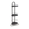 Organizador de Banheiro de Canto Chão Porta Shampoo  3 Andares – Preto - 4