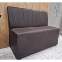 Ver imagem 2 de Poltrona Sofá Booth 1,10 Marron Desenho em Listras Verticais Sku_238