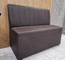 Ver imagem 2 de Poltrona Sofá Booth 1,10 Marron Desenho em Listras Verticais Sku_238