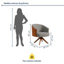 Ver imagem 3 de Poltrona Giratória Linho Premium Base Madeira Maciça Juliana