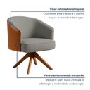 Ver imagem 5 de Poltrona Giratória Linho Premium Base Madeira Maciça Juliana