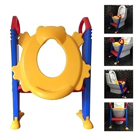 Troninho Assento Infantil Redutor de Vaso Sanitario com Escada Sapinho Bebe Pinico Ajustavel Desfral