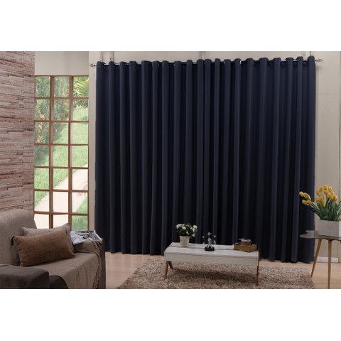 Cortina em Tecido Blackout Preto 4,00x2,50