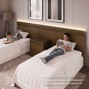 Ver imagem 6 de Painel Cabeceira Frisado Casal/Queen com LED e Mesa de Cabeceira 109x270cm