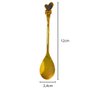 Jogo 6 Un Colher Sobremesa Luxo Design Moderno Dourado Gold 4215 Azul - 3