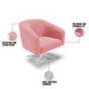 Ver imagem 7 de Poltrona Giratória Stella Suede Rosê Base Cromada - D’Rossi