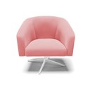 Ver imagem 3 de Poltrona Giratória Stella Suede Rosê Base Cromada - D’Rossi