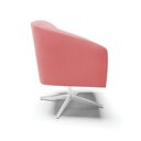Ver imagem 4 de Poltrona Giratória Stella Suede Rosê Base Cromada - D’Rossi