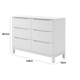 Berço e Cômoda Quarto Bebê de Mdf Branco Fosco Linha Cozy Quater Móveis - 7