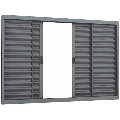 Janela Veneziana 4f.100x100 Req. 7cm sem Grade sem Vidro