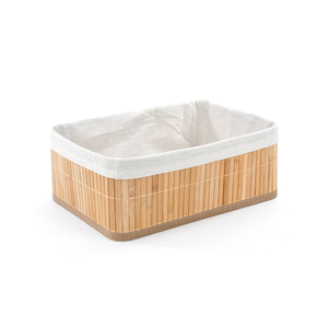 Cesto Organizador Dobravel Bambu Claro 33x23x12cm Mimo Style