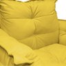 Poltrona Decorativa Estofada Base Giratória de Metal Opala Suede Amarelo - LM DECOR - 4