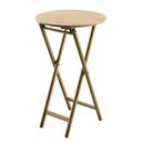 Ver imagem 1 de Mesa Dobrável Redonda Alta Tramontina Bossa Tampo MDF Estrutura Madeira Moderna Natural 60cm