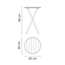 Ver imagem 2 de Mesa Dobrável Redonda Alta Tramontina Bossa Tampo MDF Estrutura Madeira Moderna Natural 60cm