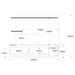 Estante Home Para TV 70 Polegadas 210cm Istambul Lukaliam Freijo Ripado - 5