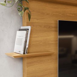 Estante Home Para TV 70 Polegadas 210cm Istambul Lukaliam Freijo Ripado - 3