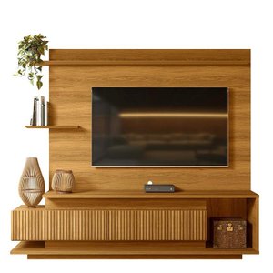 Estante Home Para TV 70 Polegadas 210cm Istambul Lukaliam Freijo Ripado