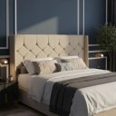 Ver imagem 2 de Cabeceira Pérola para Box Casal 138 Estofada Tecido Suede Off White