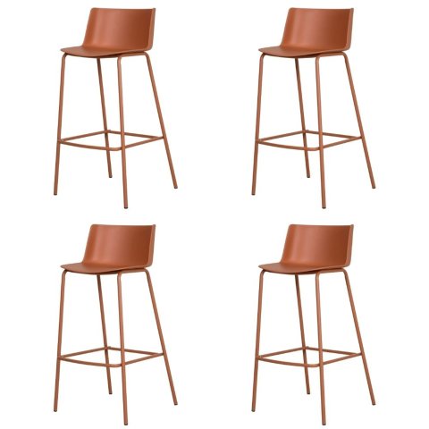 Kit 4 Banquetas Ipanema Média Fratini Fratini 86,50 cm (Alt) em Polipropileno Base em Aço